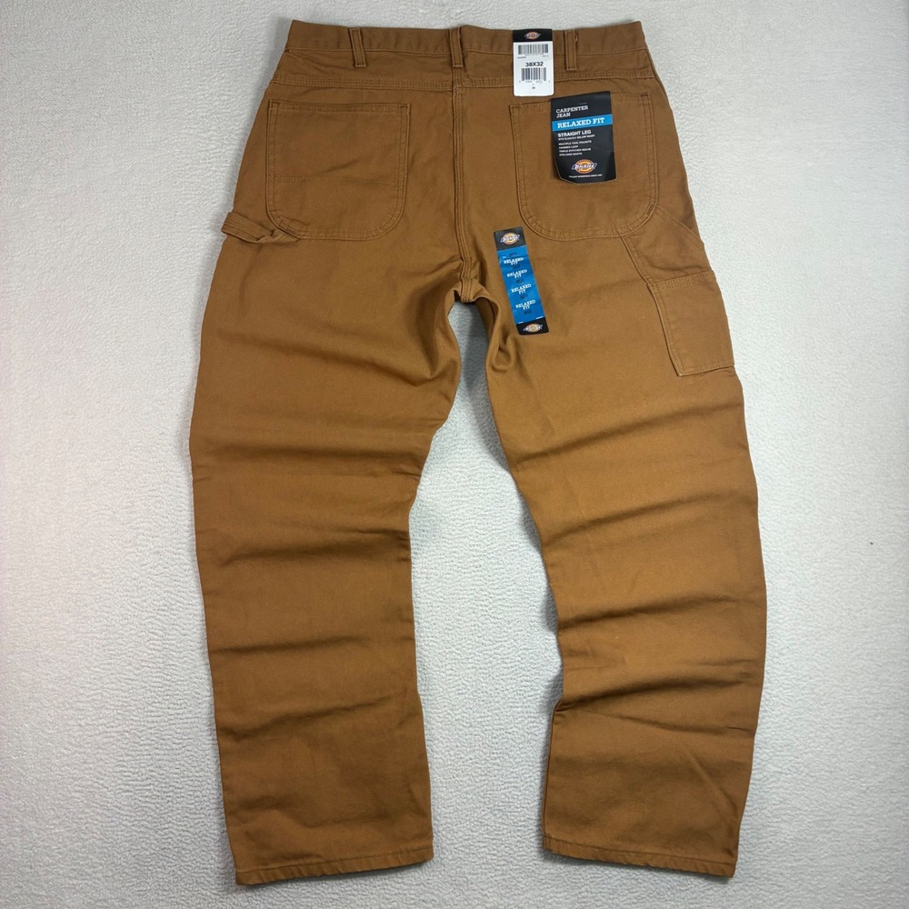 Dickies Carpenter Pant Men 38x32 Brown Relaxed Straight Duck Canvas Workwear NWT